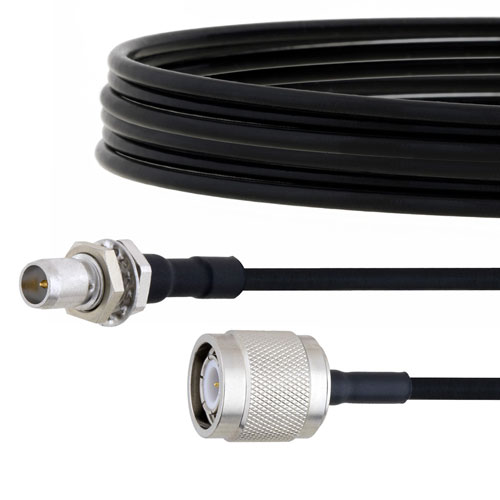 Slide-On BMA Plug Bulkhead to TNC Male Cable FM-SR086TBJ Coax in 12 Inch FMCA1576-12