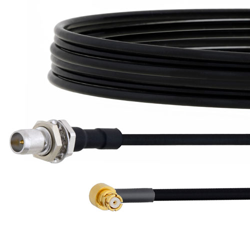 Slide-On BMA Plug Bulkhead to RA SMP Female Cable FM-SR086TBJ Coax in 36 Inch FMCA1582-36