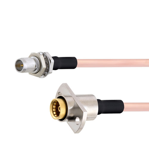 Slide-On BMA Plug Bulkhead to Slide-On BMA Jack 2 Hole Flange Cable RG405 Type .086 Coax in 24 Inch FMCA1590-24