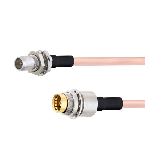 Slide-On BMA Plug Bulkhead to Slide-On BMA Jack Bulkhead Cable RG405 Type .086 Coax in 36 Inch FMCA1591-36