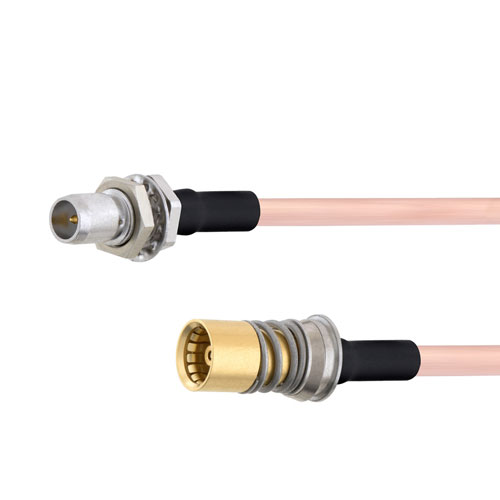 Slide-On BMA Plug Bulkhead to Snap-On BMA Jack Cable RG405 Type .086 Coax in 36 Inch FMCA1592-36