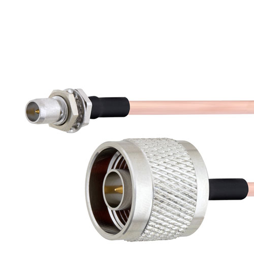 Slide-On BMA Plug Bulkhead to N Male Cable RG405 Type .086 Coax in 24 Inch FMCA1600-24