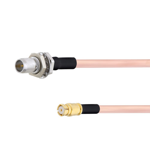 Slide-On BMA Plug Bulkhead to SMP Female Cable RG405 Type .086 Coax in 24 Inch FMCA1606-24