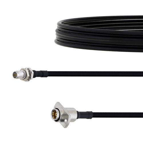 Slide-On BMA Plug Bulkhead to Slide-On BMA Jack 2 Hole Flange Cable FM-SR141TBJ Coax in 36 Inch FMCA1616-36