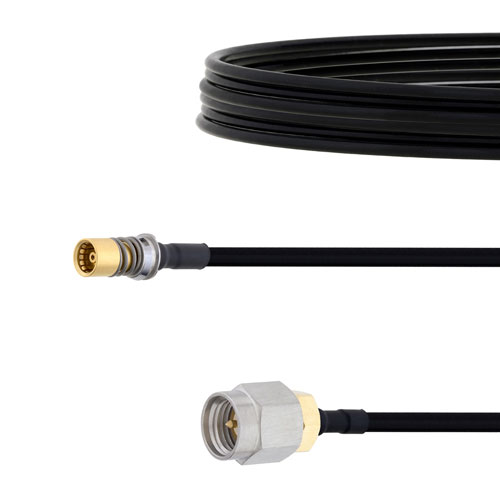 Snap-On BMA Jack to SMA Male Cable FM-SR141TBJ Coax in 6 Inch FMCA1621-6