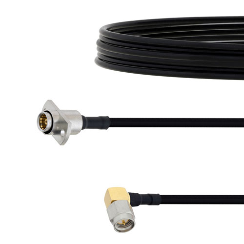 Slide-On BMA Jack 2 Hole Flange to RA SMA Male Cable FM-SR141TBJ Coax in 36 Inch FMCA1623-36