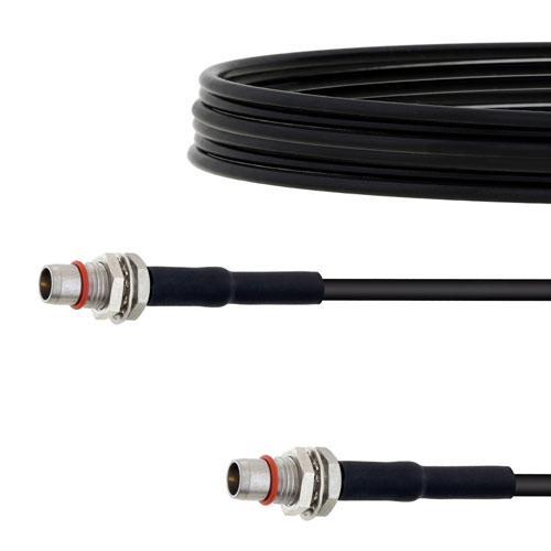 Slide-On BMA Plug Bulkhead to Slide-On BMA Plug Bulkhead Cable LMR-100 Coax in 12 Inch FMCA1634-12