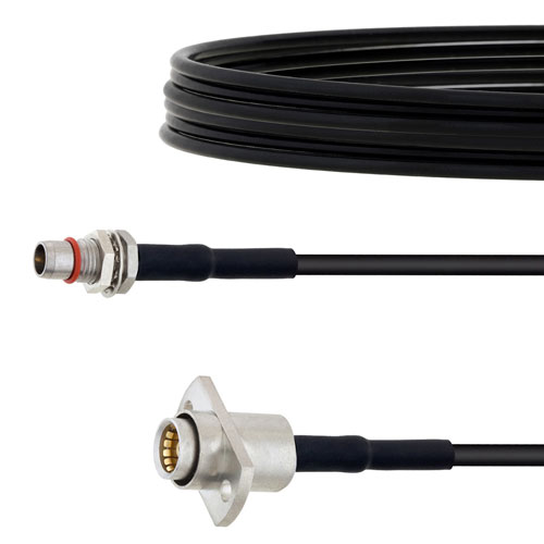 Slide-On BMA Plug Bulkhead to Slide-On BMA Jack 2 Hole Flange Cable LMR-100 Coax in 24 Inch FMCA1637-24