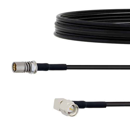 Snap-On BMA Jack to RA SMA Male Cable LMR-100 Coax in 12 Inch FMCA1641-12