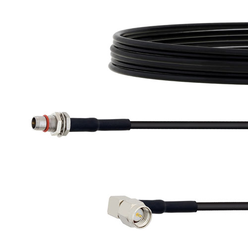 Slide-On BMA Plug Bulkhead to RA SMA Male Cable LMR-100 Coax FMCA1642