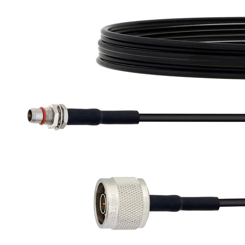 Slide-On BMA Plug Bulkhead to N Male Cable LMR-100 Coax in 60 Inch FMCA1645-60