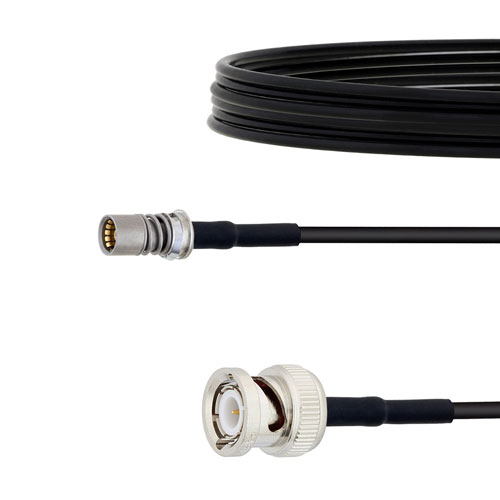 Snap-On BMA Jack to BNC Male Cable LMR-100 Coax in 12 Inch FMCA1648-12