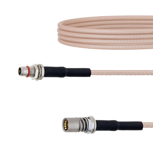 Slide-On BMA Plug Bulkhead to Snap-On BMA Jack Cable RG-316 Coax in 12 Inch FMCA1654-12