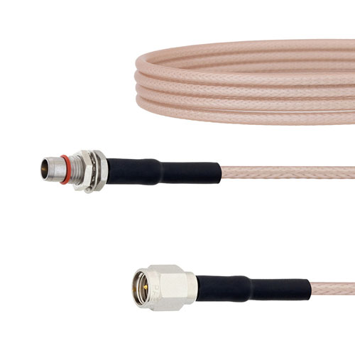 Slide-On BMA Plug Bulkhead to SMA Male Cable RG-316 Coax FMCA1656