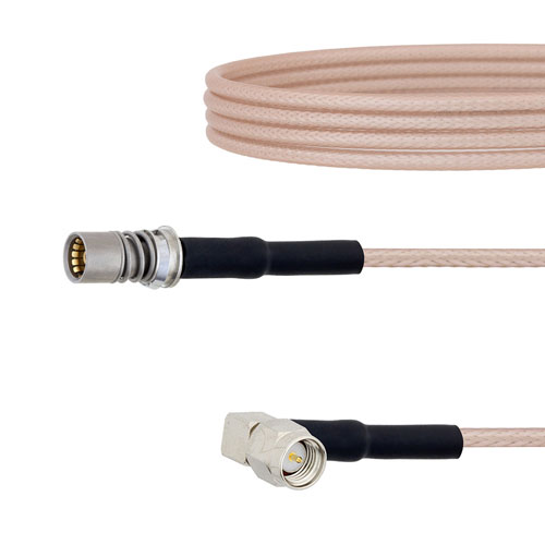 Snap-On BMA Jack to RA SMA Male Cable RG-316 Coax FMCA1657