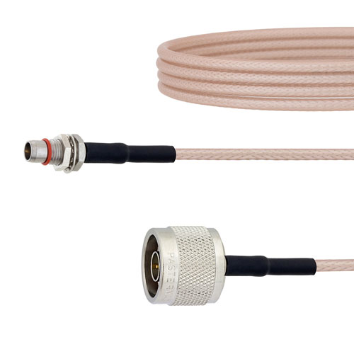 Slide-On BMA Plug Bulkhead to N Male Cable RG-316 Coax in 12 Inch FMCA1659-12