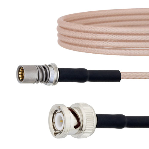 Snap-On BMA Jack to BNC Male Cable RG-316 Coax in 12 Inch FMCA1662-12