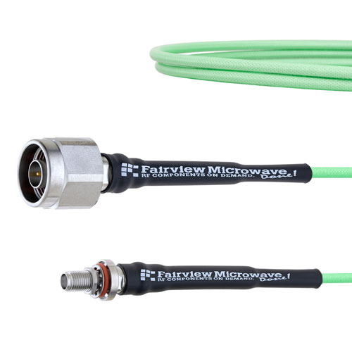 Low Loss N Male to SMA Female Bulkhead Cable LL160 Coax in 36 Inch FMCA1717-36
