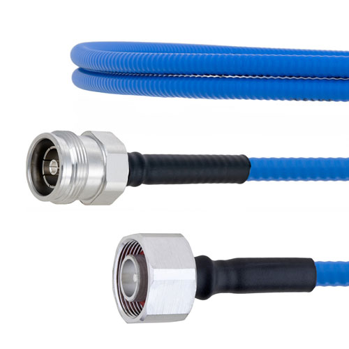 Low PIM 4.1/9.5 Mini DIN Male to 4.3-10 Female Plenum Cable SPP-250-LLPL Coax in 12 Inch with LF Solder FMCA1764-12