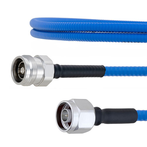 Low PIM 4.3-10 Female to N Male Plenum Cable SPP-250-LLPL Coax in 24 Inch with LF Solder FMCA1767-24