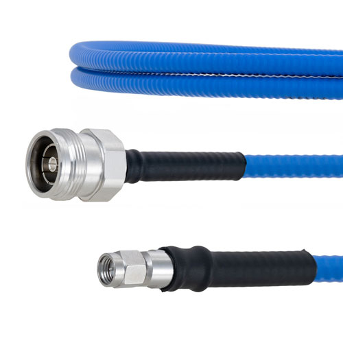 Low PIM 4.3-10 Female to SMA Male Plenum Cable SPP-250-LLPL Coax in 36 Inch with LF Solder FMCA1769-36