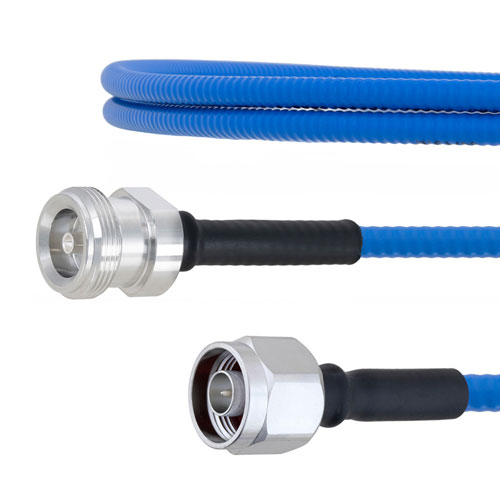 Low PIM 4.1/9.5 Mini DIN Female to N Male Plenum Cable SPP-250-LLPL Coax in 200 cm with LF Solder FMCA1773-200CM