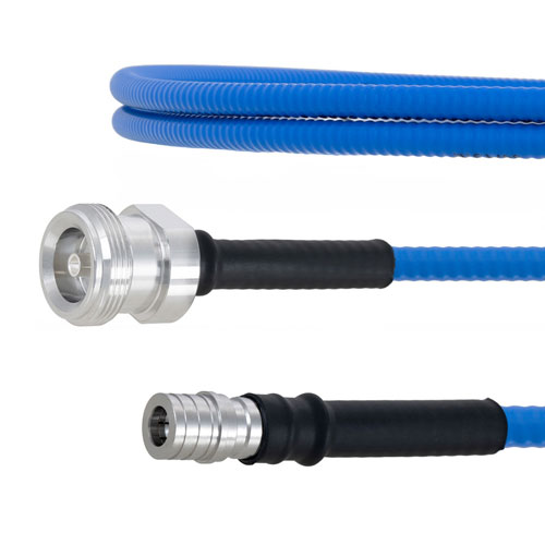 Low PIM 4.1/9.5 Mini DIN Female to QMA Male Plenum Cable SPP-250-LLPL Coax in 12 Inch with LF Solder FMCA1774-12