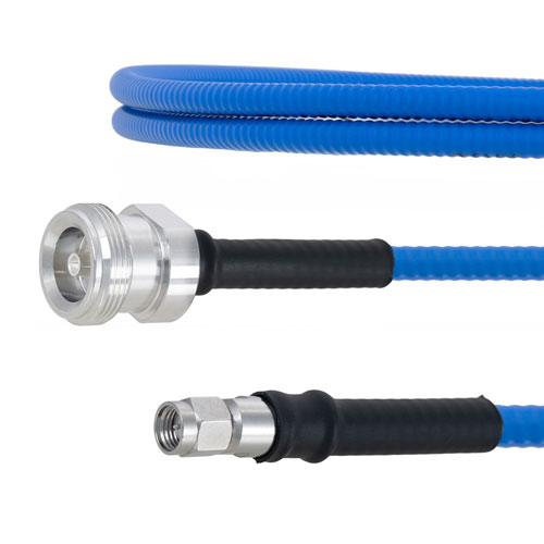 Low PIM 4.1/9.5 Mini DIN Female to SMA Male Plenum Cable SPP-250-LLPL Coax in 12 Inch with LF Solder FMCA1775-12