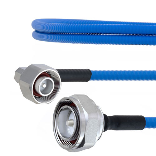 Low PIM RA 4.1/9.5 Mini DIN Male to 7/16 DIN Male Plenum Cable SPP-250-LLPL Coax in 60 Inch with LF Solder FMCA1778-60