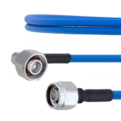 Low PIM RA 4.1/9.5 Mini DIN Male to N Male Plenum Cable SPP-250-LLPL Coax in 48 Inch with LF Solder FMCA1779-48