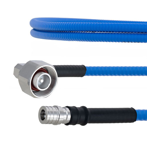 Low PIM RA 4.1/9.5 Mini DIN Male to QMA Male Plenum Cable SPP-250-LLPL Coax in 50 cm with LF Solder FMCA1780-50CM