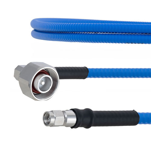 Low PIM RA 4.1/9.5 Mini DIN Male to SMA Male Plenum Cable SPP-250-LLPL Coax in 48 Inch with LF Solder FMCA1781-48