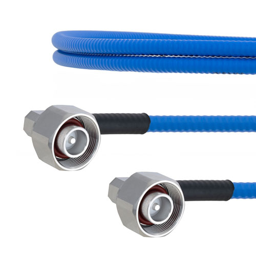 Low PIM RA 4.1/9.5 Mini DIN Male to RA 4.1/9.5 Mini DIN Male Plenum Cable SPP-250-LLPL Coax in 48 Inch with LF Solder FMCA1782-48