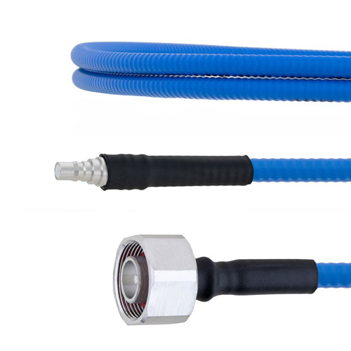 Low PIM 4.1/9.5 Mini DIN Male to QMA Female Plenum Cable SPP-250-LLPL Coax in 48 Inch with LF Solder FMCA1790-48