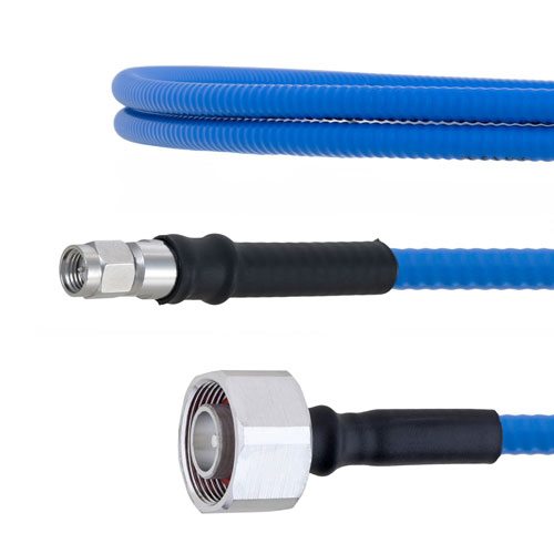 Low PIM 4.1/9.5 Mini DIN Male to SMA Male Plenum Cable SPP-250-LLPL Coax in 24 Inch with LF Solder FMCA1815-24