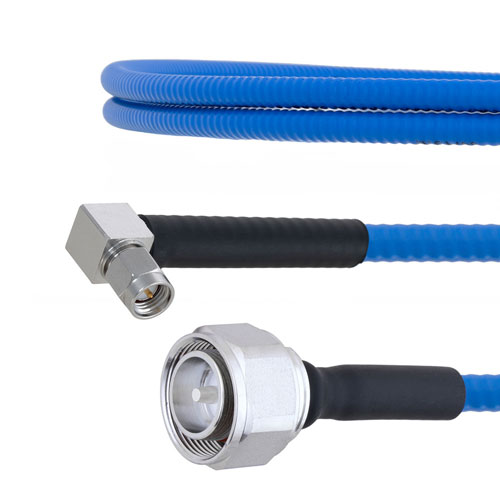 Low PIM 4.3-10 Male to RA SMA Male Plenum Cable SPP-250-LLPL Coax in 36 Inch with LF Solder FMCA1819-36