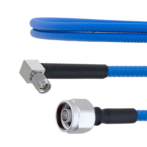 Low PIM N Male to RA SMA Male Plenum Cable SPP-250-LLPL Coax in 48 Inch with LF Solder FMCA1822-48