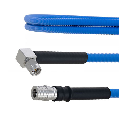 Low PIM QMA Male to RA SMA Male Plenum Cable SPP-250-LLPL Coax in 36 Inch with LF Solder FMCA1823-36