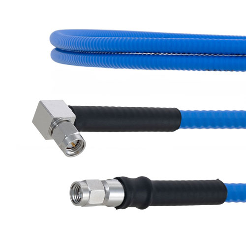 Low PIM SMA Male to RA SMA Male Plenum Cable SPP-250-LLPL Coax in 24 Inch  with LF Solder FMCA1824-24