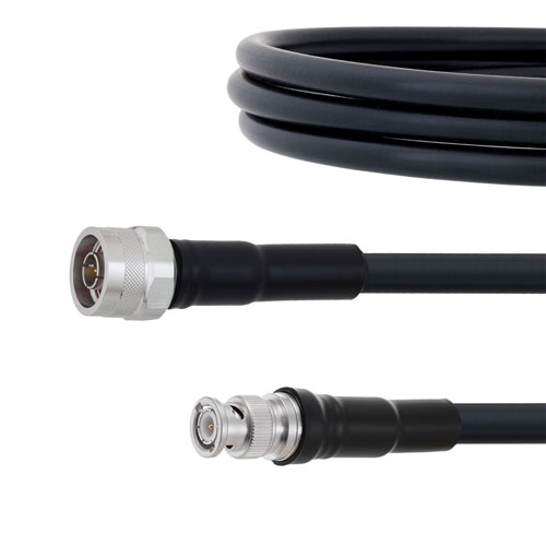 N Male (Plug) to BNC Male (Plug) Cable LMR-400-UF Coax Up To 4 GHz, 1.5 VSWR in 120 Inch with Times Microwave Connectors FMCA1837-120
