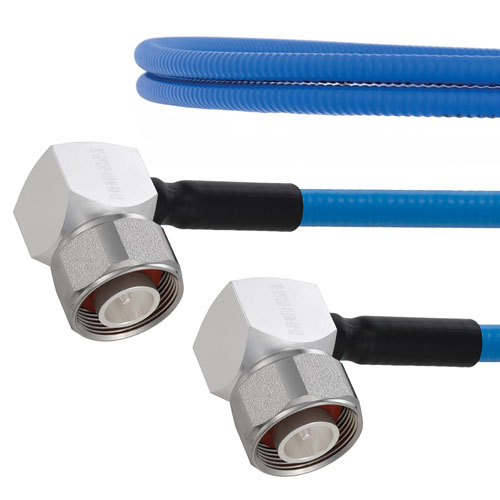 Plenum Low PIM RA 4.1/9.5 Mini DIN Male to RA 4.1/9.5 Mini DIN Male Cable SPP-250-LLPL Coax in 12 Inch Using Times Microwave Parts FMCA1842-12