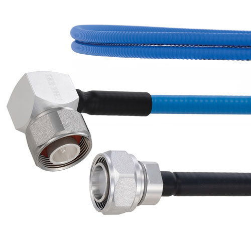 Plenum Low PIM RA 4.1/9.5 Mini DIN Male to 4.3-10 Male Cable SPP-250-LLPL Coax in 100 cm Using Times Microwave Parts FMCA1843-100CM