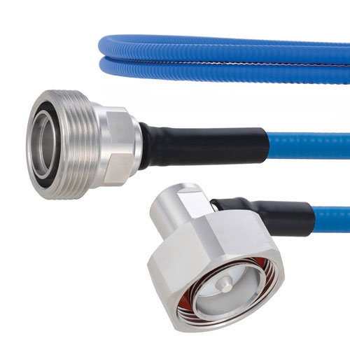 Plenum Low PIM RA 7/16 DIN Male to 7/16 DIN Female Cable SPP-250-LLPL Coax in 100 cm Using Times Microwave Parts FMCA1853-100CM