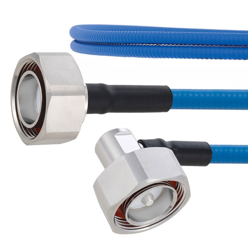 Plenum Low PIM 7/16 DIN Male to RA 7/16 DIN Male Cable SPP-250-LLPL Coax in 200 cm Using Times Microwave Parts FMCA1858-200CM