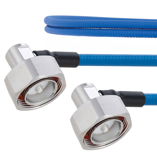 Plenum Low PIM RA 7/16 DIN Male to RA 7/16 DIN Male Cable SPP-250-LLPL Coax in 100 cm Using Times Microwave Parts FMCA1859-100CM