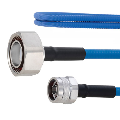 Plenum Low PIM 7/16 DIN Male to N Male Cable SPP-250-LLPL Coax in 60 Inch Using Times Microwave Parts FMCA1862-60
