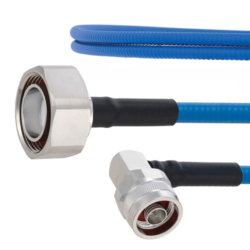 Plenum Low PIM 7/16 DIN Male to RA N Male Cable SPP-250-LLPL Coax in 50 cm Using Times Microwave Parts FMCA1863-50CM