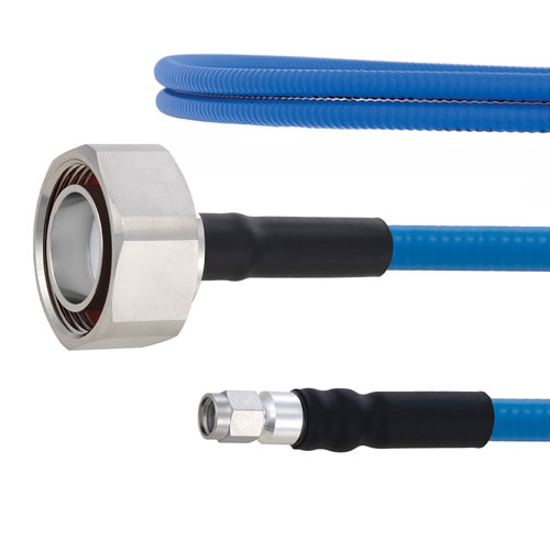 Plenum Low PIM 7/16 DIN Male to SMA Male Cable SPP-250-LLPL Coax in 36 Inch Using Times Microwave Parts FMCA1864-36