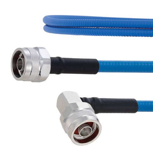 Plenum Low PIM N Male to RA N Male Cable SPP-250-LLPL Coax in 50 cm Using Times Microwave Parts FMCA1875-50CM