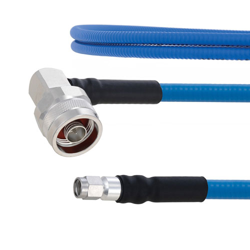 Plenum Low PIM RA N Male to SMA Male Cable SPP-250-LLPL Coax in 60 Inch Using Times Microwave Parts FMCA1879-60